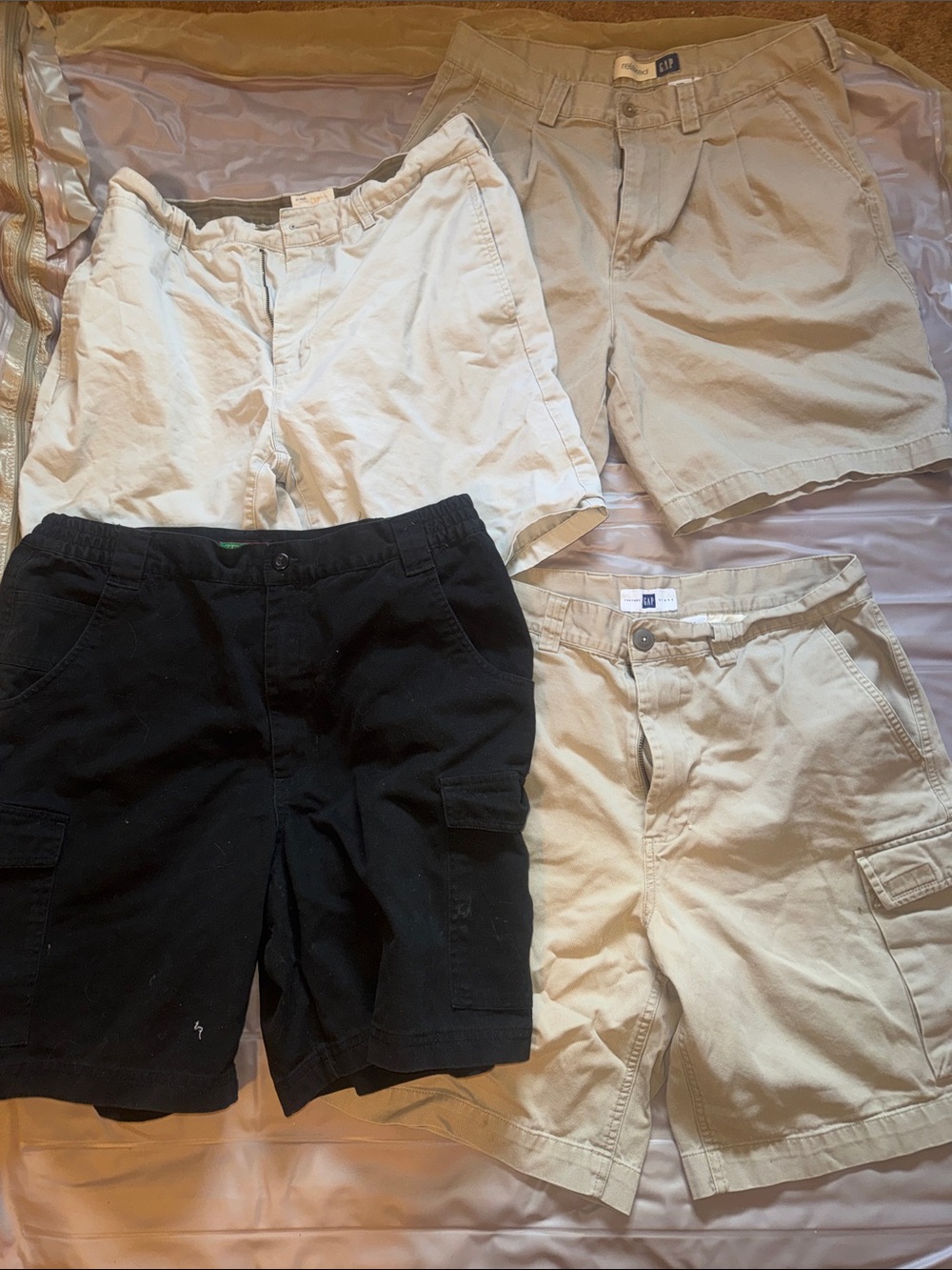 GAP Men’s Cargo & Chino Shorts Bundle - Black and Tan